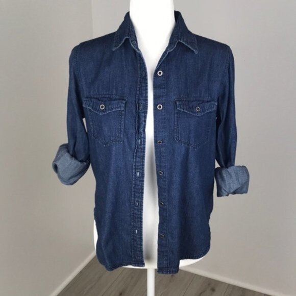 Ali & Kris Blue Button Down Shirt Size M - Picture 5 of 8
